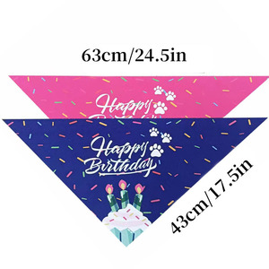 Pet Triangular Bib Bandana Birthday Design For Cats <b>Dogs</b> Neck Warmer Decoration - Product Image 2