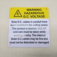 Kit d'étiquettes solaires photovoltaïques AS/NZS 5033, étiquette solaire, norme SAA, signalisation de sécurité photovoltaïque, avertissement de danger de tension CC