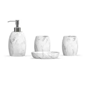 Marble bath in resin soap dispenser Polyresin bathroom household items eco friendly products 2023 home decor accessories