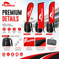 Sac à dos de luxe FEAMONT avec drapeau double face, panneau publicitaire extérieur, résistant au vent, avec poteau en aluminium, couleur personnalisée, pour cyclisme et moto