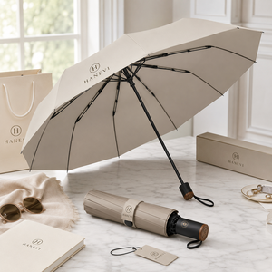 Parapluie de voyage miniature personnalisé avec logo, 21 pouces, <span class=keywords><strong>5</strong></span> plis, ouverture et fermeture automatiques, 210T Pongee, ultra léger, portable, boîte cadeau - Product Image 3