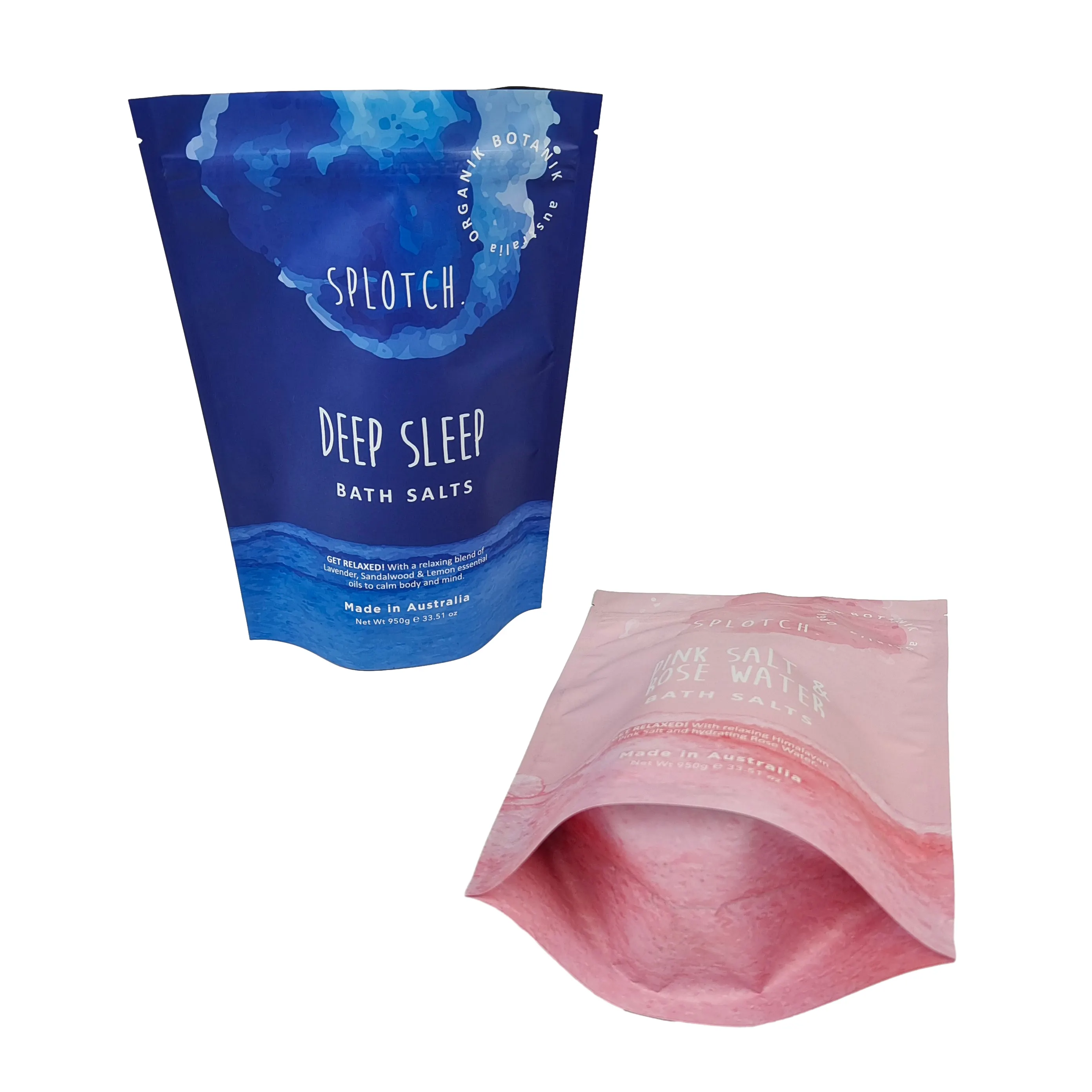 Private Artwork Spa Gift Natural Salt Bath Salts Packaging Bag Custom Stand Up Ziplock Mylar Bag For Body Scrub Packaging