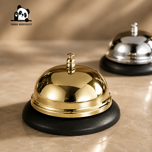 Campanello da Tavolo per Hotel con Finitura Dorata, Campanello di Chiamata per Reception, Bancone, Ristorante, Concierge - Product Image 1