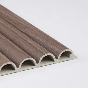 3d Popular Fast Install Wood Indoor Fluted Wpc Panel Cladding Interior Hollow Wall Painel Designs For House Decoration