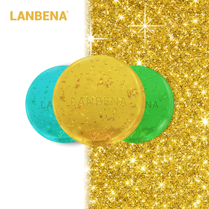 LANBENA <span class=keywords><strong>de</strong></span> árbol <span class=keywords><strong>de</strong></span> té <span class=keywords><strong>de</strong></span> oro <span class=keywords><strong>de</strong></span> 24K <span class=keywords><strong>de</strong></span> aceite <span class=keywords><strong>esencial</strong></span> ácido hialurónico facial jabón hecho a mano 3 piezas - Product Image 1