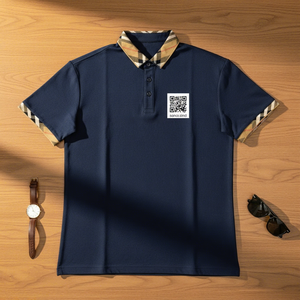 เสื้อโปโลแขนสั้นลายทางสไตล์เรโทร ปกเสื้อแบบปกเชิ้ต  ผ้าฝ้าย 100% ระบายอากาศได้ดี  สำหรับผู้ชาย  พร้อมโลโก้แบบกำหนดเอง  แบรนด์ Bur Berry - Product Image 1