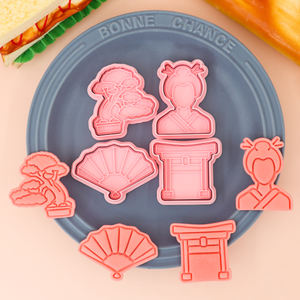 Série japonaise 3D dessin animé Biscuit moule bricolage argile Animation imprimé Biscuit presse plastique Cookie timbres Art fille-ventilateur-pot - Product Image 1