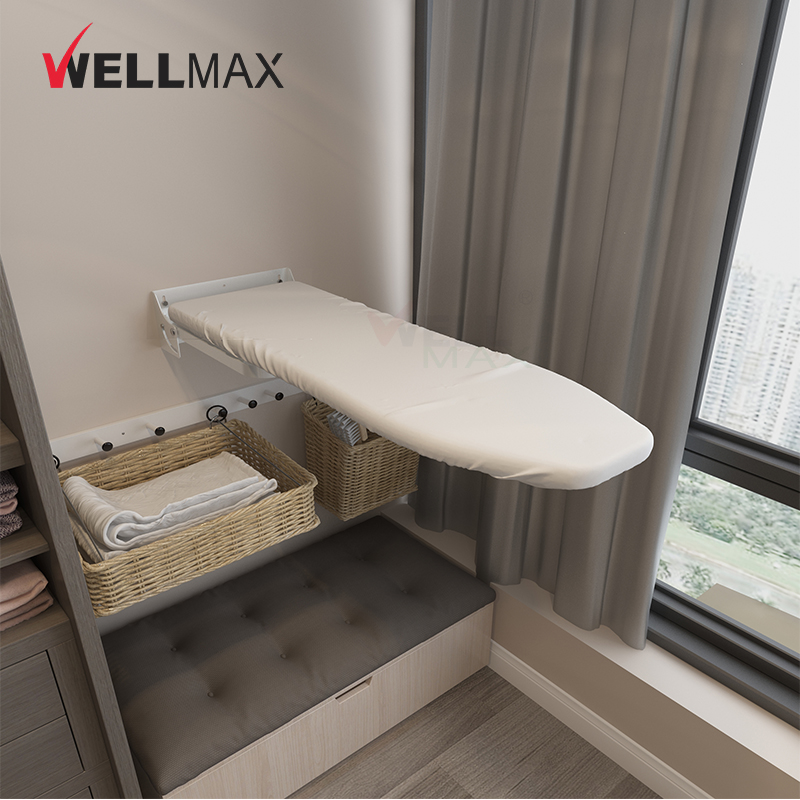 WELLMAX настенный железный стол 180 градусов Поворотная Выдвижная гладильная доска для небольших помещений Прачечная Комната для дома