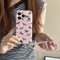 Étui de téléphone anti-chute IMD à écran plein écran avec motif de poney |   Protection en matériau TPU flexible | Motif de poney de dessin animé |   Housse de protection complète