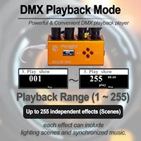 Reproductor de Música y Grabador DMX Pknight DR MP 1024, 2 Universos, 255 Programas, microSD de 32GB, Metálico, 1024 Canales, Salida de 2 Canales, Múltiple