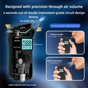 Tragbarer hochpräziser Alkohol detektor für den Selbst test zu Hause Schneller Luft geblasener Test für betrunkenes Fahren über Nacht Alkohol kontrolle - Product Image 6