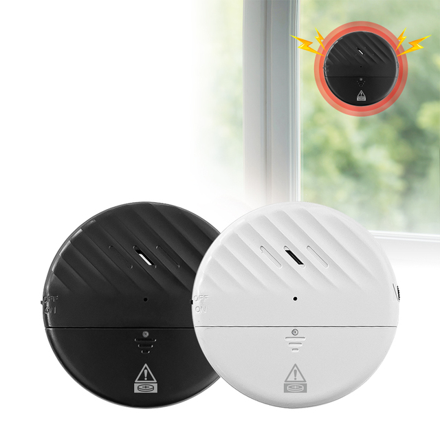 Glass Break Security Alarm Sensor Loud 130dB Compatible with Virtually Any Window Vibration Sensor