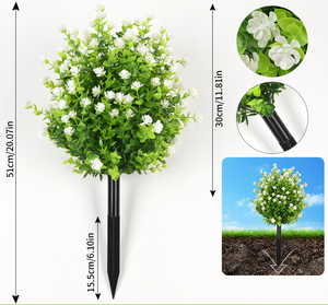 Buissons artificiels, fleurs artificielles, boules de violets artificielles, arbres topiaires, faux arbustes artificiels pour la décoration de la véranda et du jardin - Product Image 3