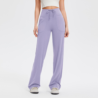 Pantalon de jogging large pour femme avec cordon de serrage à la taille, poches latérales, haute qualité, personnalisable, vente en gros