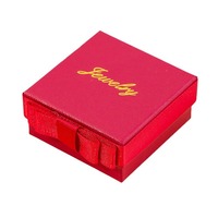 Boîtes rigides à gros nœud rouge Boîte d'emballage de bijoux recyclable en carton pour collier, boucles d'oreilles, bracelet, bague et montre