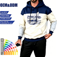 Felpa con Cappuccio Oversize Raglan 220gsm con Stampa a Blocchi Contrastanti Personalizzata per Creatori di Moda Maschile, Basso MOQ ODM