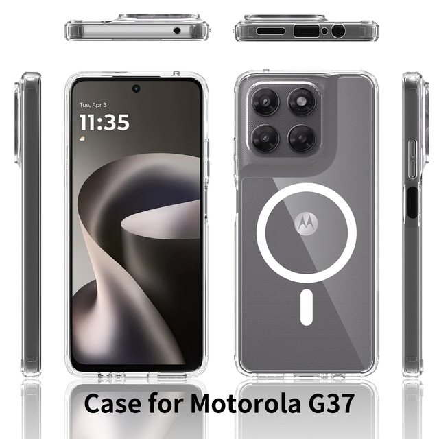 motorola G75 Cover TPU+PC Transparent Armor Design Anti-Fingerprint Shockproof Screen Protector G37 G67 G77 Mobile Phone case