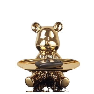 Bandeja de Almacenamiento Creativa con Diseño de Oso Violento, Adorno de Cerámica de Oso, Tipo de Pie para Sala de Estar, Almacenamiento Multifuncional y Organizador - Product Image 5