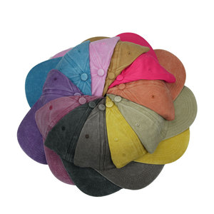 Mũ bóng chày 6 mảnh trơn, kiểu cũ, đã qua xử lý, thêu logo tùy chỉnh, phong cách cổ điển, chất liệu cotton, mũ bố, mũ thể thao, mũ lưỡi trai - Product Image 5