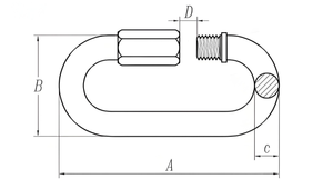 Mousqueton à attache <span class=keywords><strong>rapide</strong></span> avec écrou en acier au carbone, finition zinguée, usage industriel robuste - Product Image 3