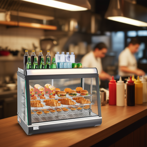 Calentador de Alimentos Comercial de 3 Niveles, 105L, 1400W, con Luz LED, para Hamburguesas, Pan, Pollo Frito, Almacenamiento Superior, Modelo Ajustable - Product Image 2