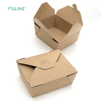 Conteneurs alimentaires en papier écologique, boîte d'emballage alimentaire à emporter, boîte à déjeuner en papier Kraft jetable