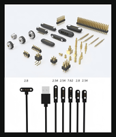 Charging Pogo Pin Spring Probe Connector 10mm Overall Length Black Environmental Protection Material for Smart Wearable Devices