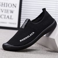 Chaussures pour hommes en gros du fabricant, chaussures de sport décontractées pour hommes respirantes en tissu tissé, chaussures paresseuses à la mode