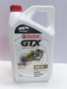 Huile moteur minérale multigrade Castr <span class=keywords><strong>GTX</strong></span> 5L 20W-50 pour moteurs à essence et diesel - Product Image 1