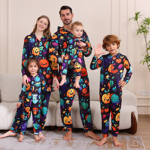 Vente chaude <span class=keywords><strong>Halloween</strong></span> Une Pièce <span class=keywords><strong>Pyjama</strong></span> Famille Costume Squelettes À Capuche Combinaison Zipper up Famille Adulte <span class=keywords><strong>Halloween</strong></span> Pyjamas - Product Image 6