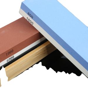 Batu asahan Premium <span class=keywords><strong>2</strong></span> sisi Grit 3000/8000 pengasah pisau batu Set dengan Non-Slip dasar bambu dan meratakan batu - Product Image 5