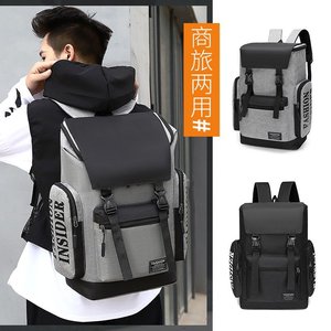 Fashion <b>Backpack</b> <b>Large</b> Capacity 14 Inch Laptop Bag Business Travel Teenager Unisex Gray Black - Product Image 1