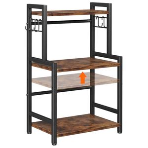 Factory Custom Multi Layer Wooden <b>Kitchen</b> Counter Organizer OEM ODM Bespoke Adjustable Shelf Hook Design <b>Storage</b> - Product Image 1