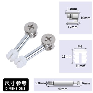 3 trong 1 đồ nội thất kết nối cam bu lông vít hợp kim kẽm vô hình tủ kết nối vít gỗ - Product Image 6