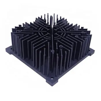 Square D145mm Pre-drilled LED Pin Fin Heatsink Factory Wholesale Aluminium Cold Forging Heatsink For COB LED Radiator