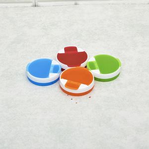 Hot Selling Mini Portable Round Shape 4 Cases Plastic Pill <b>Box</b> With Custom Logo - Product Image 4