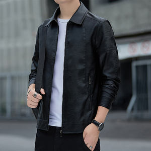 เทรนด์ใหม่ฤดูใบไม้ผลิและฤดูใบไม้ร่วง แจ็คเก็ตลำลองสำหรับวัยรุ่นและวัยกลางคน เสื้อโค้ทหนังผู้ชาย แจ็คเก็ตปกเสื้อผู้ชาย แฟชั่นผู้ชาย - Product Image 2
