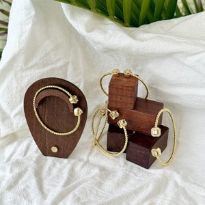 Модные браслеты-манжеты с открытым концом, женские аксессуары, позолота 18К, латунь, циркониевые кристаллы, Oro Laminado - Product Image 2