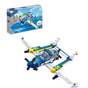 Banbao B7029 Police Series Toys Models Airplane Kids Blocks Building Toy Color Box Unisex ABS 24 Block Set 2PCS > 5 Years Old