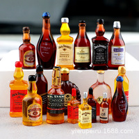 Breloques en résine vintage classiques, miniatures, imitant des boissons et des bouteilles de vin, accessoires DIY pour décorations de coques de téléphone, vente en gros