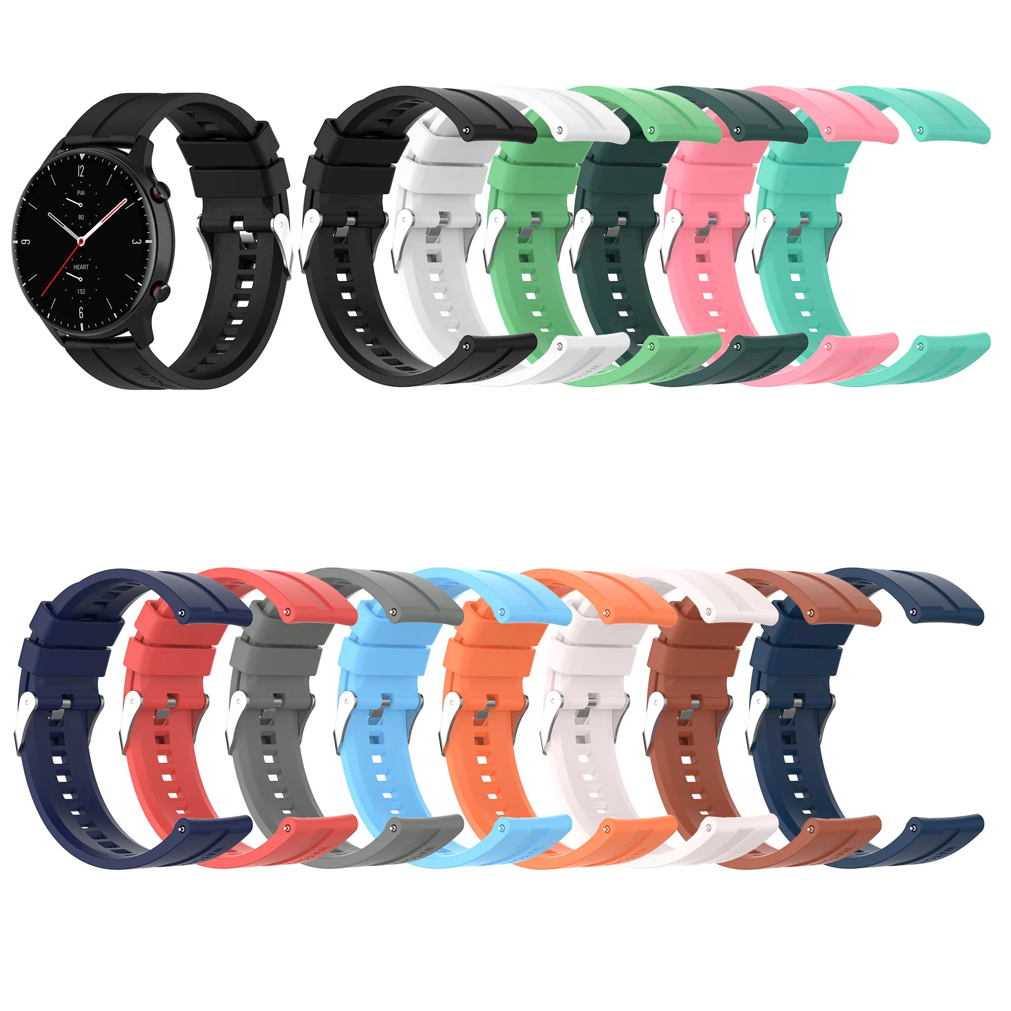 Tschick Silicone Strap For Huami Amazfit GTR 2e/GTR2 Universal Strap 22mm Replacement Watch Band Soft Watch Strap Watchstrap