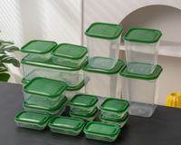 Nieuwe Huishoudelijke Voedsel Fruit Verpakking Opbergdoos, Plastic Bewaardoos, Sorteerdoos, 17 Stuk Een Set Gemengde Bestelling Leverancier Met Herverpakking