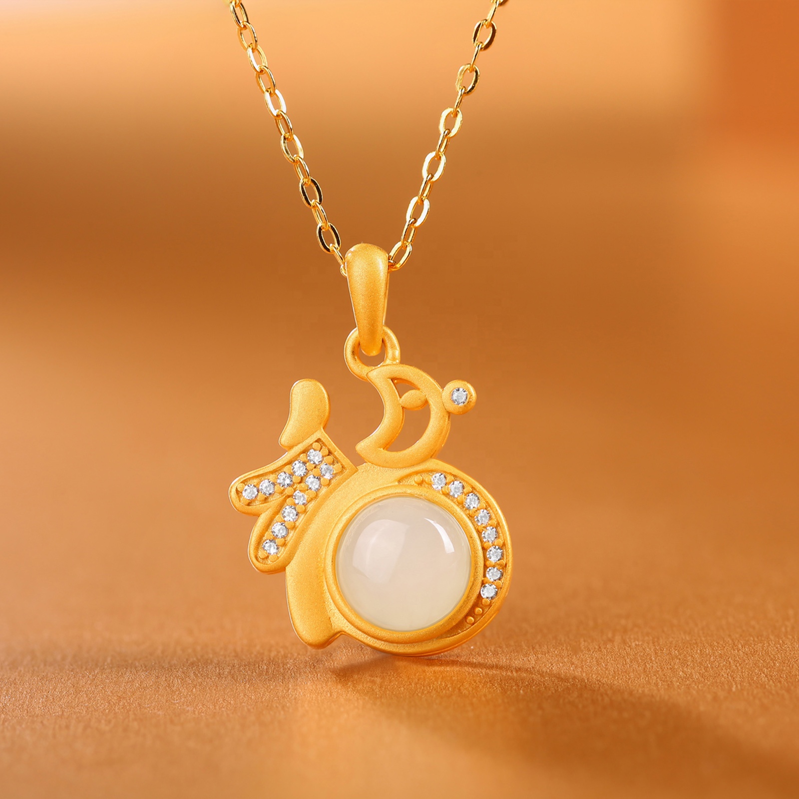 HMOIS Jade Jewelry Full of blessings Wholesale 925 Silver Natural Hotan White Jade Charms Pendants