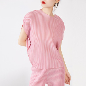 Miyake – T-shirt plissé en Polyester pour <span class=keywords><strong>femme</strong></span>, ample et assorti - Product Image 6