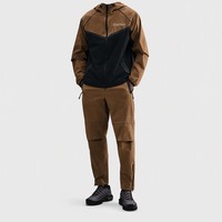 Ensemble de survêtement technique 2 pièces pour homme, veste à capuche zippée avec poches poitrine, manches raglan, poignets élastiques, pantalon fuselé, production OEM