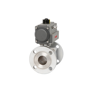 Vanne à boisseau sphérique pneumatique à bride en acier inoxydable 3 pouces pour applications aquatiques, connexion à bride, pression de fonctionnement 700 PSI - Product Image 1