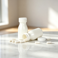 Süt Şişesi Şeklinde PET Plastik Hap Şişesi Beyaz Vitamin Kapsül Tablet Sağlık Takviyesi Kabı Özel Baskı