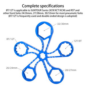 Outils de réparation de <span class=keywords><strong>vtt</strong></span> <span class=keywords><strong>fourche</strong></span> avant de bicyclette bouchon d'épaule installation démontage clé vélo multi-outil - Product Image 3