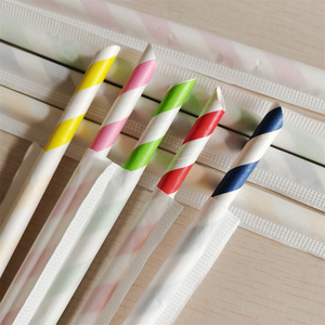 กระดาษที่กำหนดเองย่อยสลายได้ทิ้งห่อด้วยกระดาษจัมโบ้คมดื่มฟางสำหรับน้ำผลไม้นมชาฟอง Boba - Product Image 3