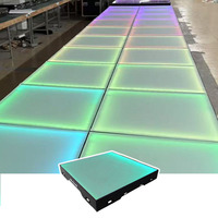Panneaux de sol de danse lumineux sans fin à LED RGB magnétiques 3D en verre trempé pour événements, 16x16, pour extérieur